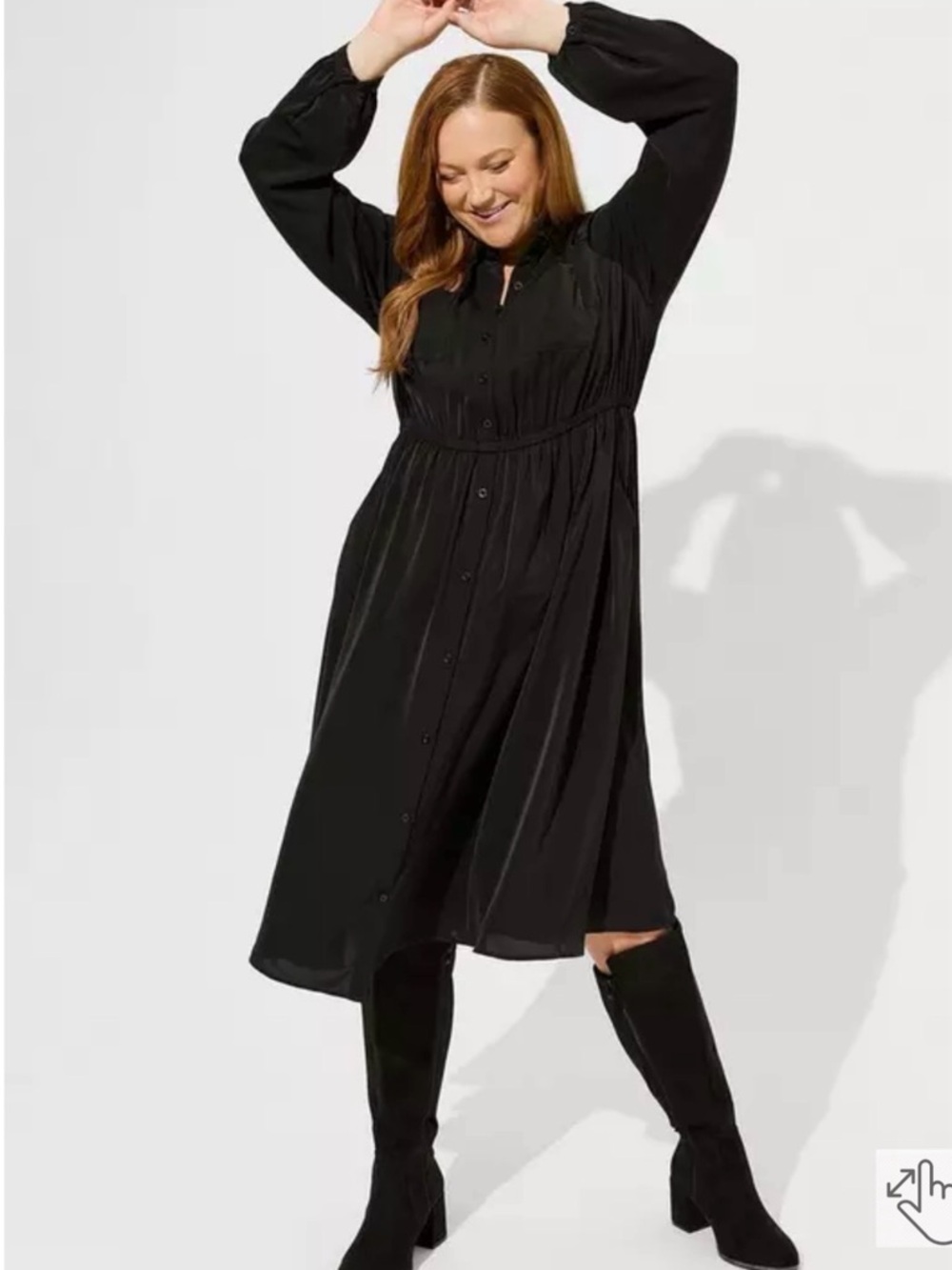 torrid Black Button-Front Midi Dress